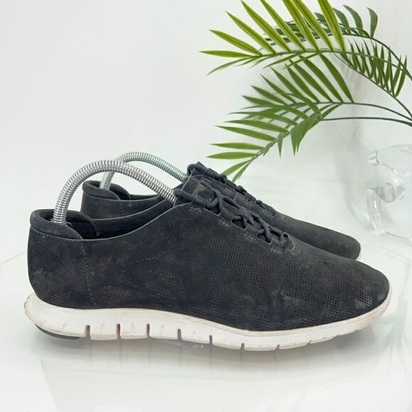 Cole Haan Women's ZeroGrand Oxford Sneaker Size 10 Trainer Black Suede Shoe - Picture 2 of 12